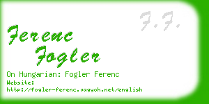 ferenc fogler business card